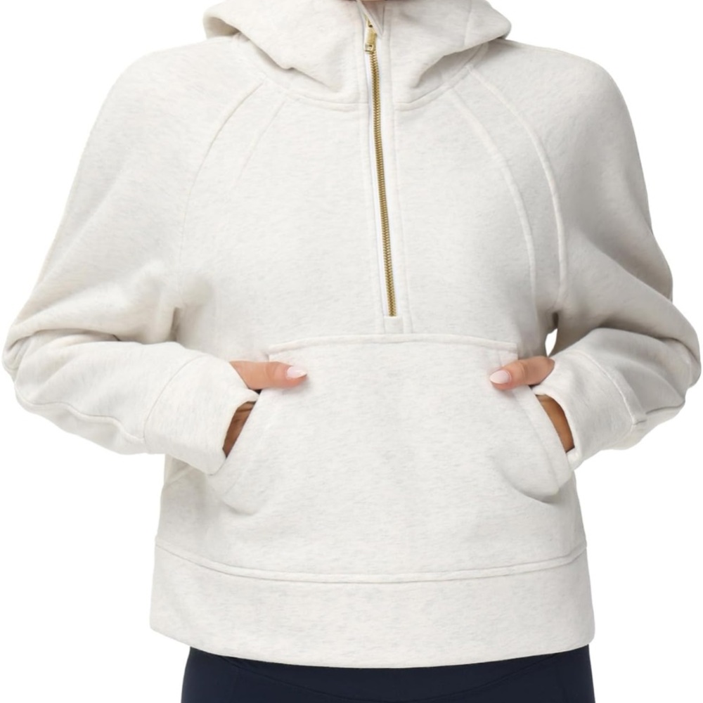 The Gym People Women's Half Zip Crop Sweatshirt